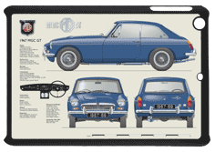 MGC GT (wire wheels) 1967-69 Small Tablet Covers